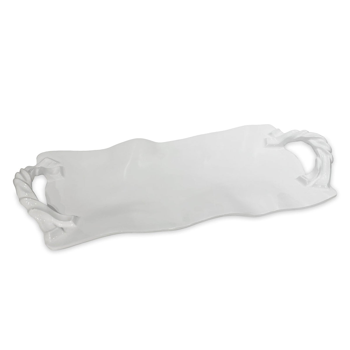 VIDA Sasha Long Rectangle Tray with Handles White