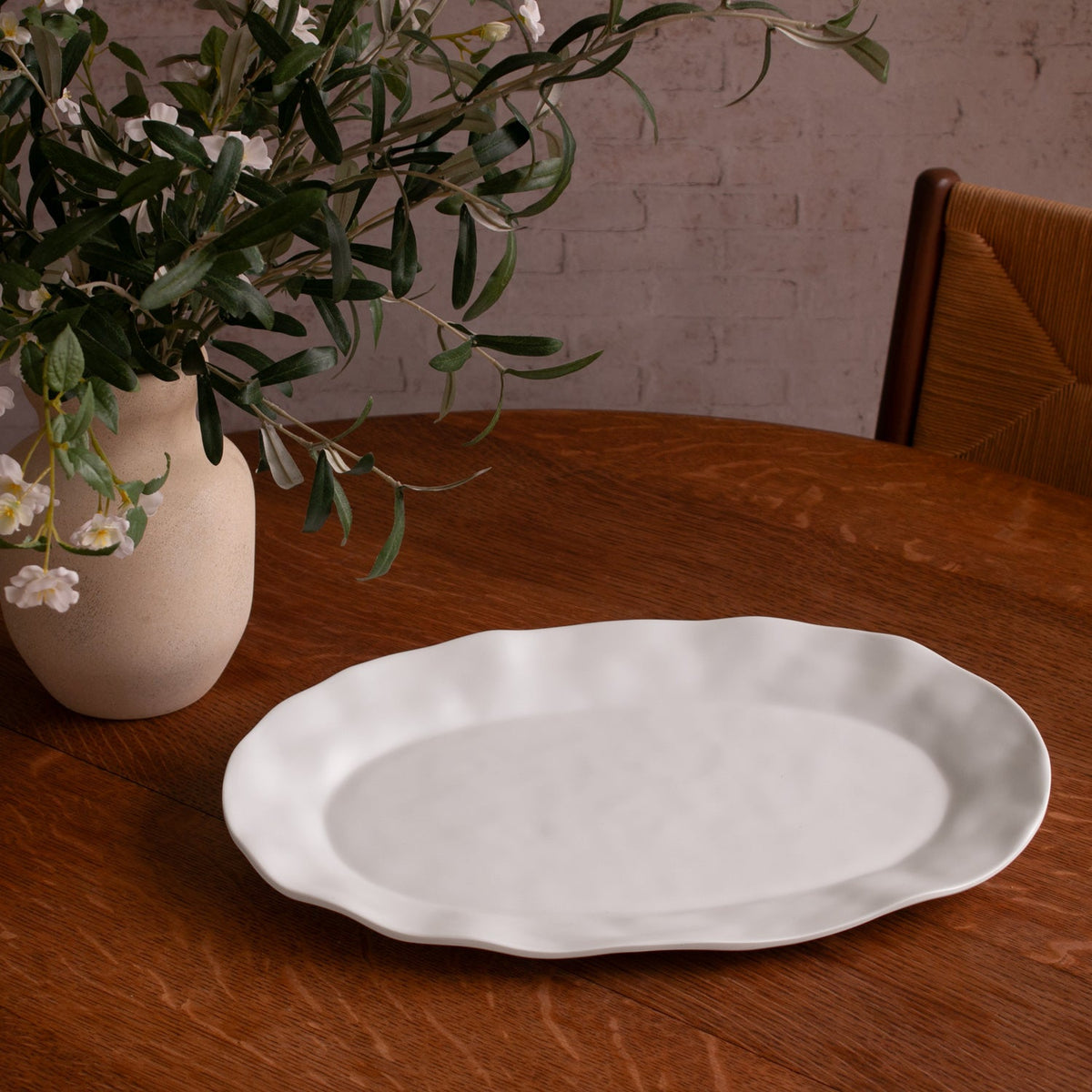 VIDA Nube Large Oval Platter (White)