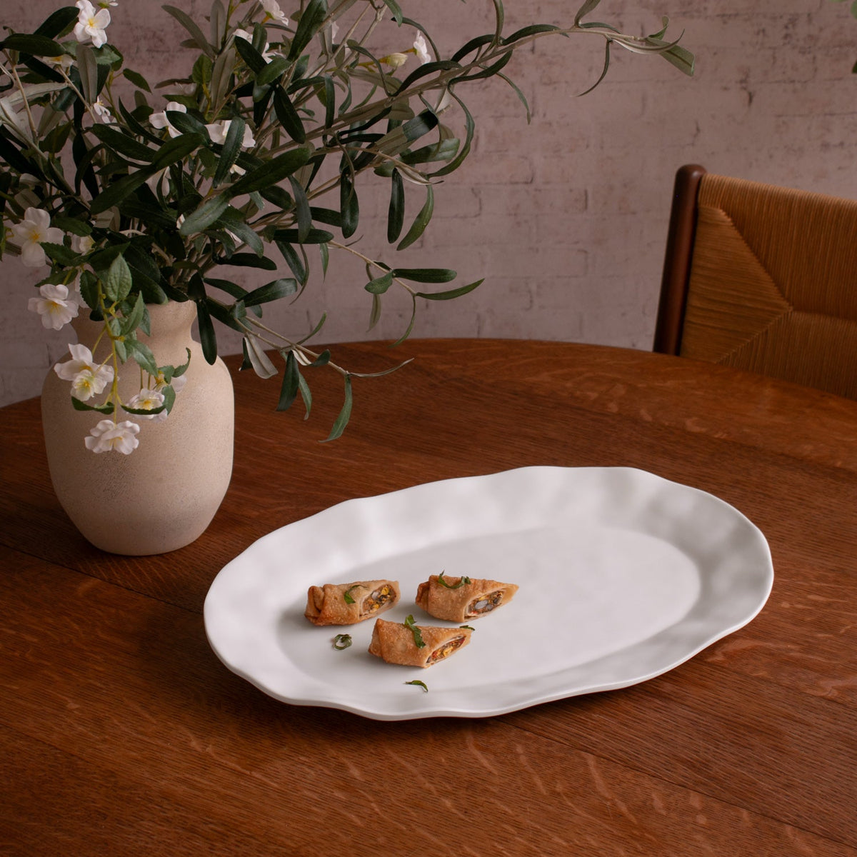 VIDA Nube Large Oval Tray (White)