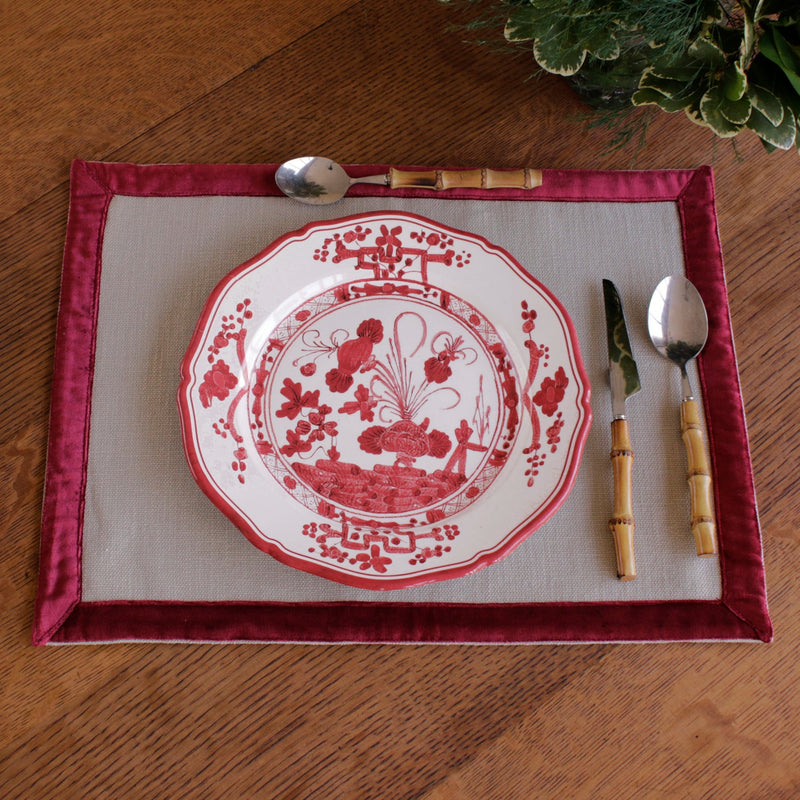 VIDA Faenza Salad Plate Set of 4 (White and Red)