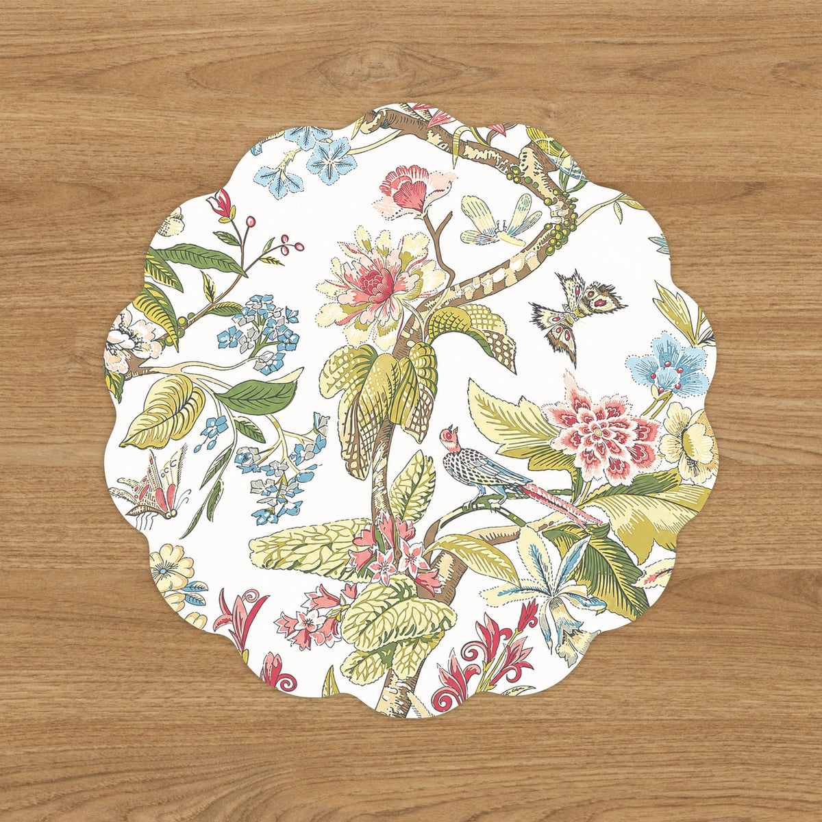 VIDA Floral and Trellis Reversible Placemats Set of 4 (Multi & Pink)