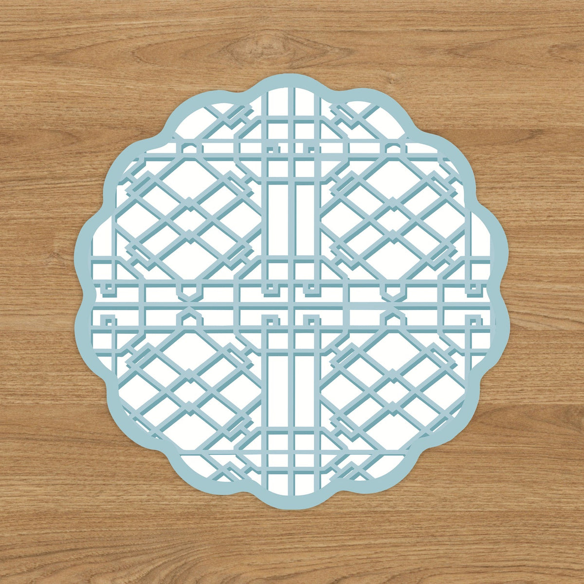 VIDA Tropical and Trellis Reversible Placemats Set of 4 (Green & Blue)