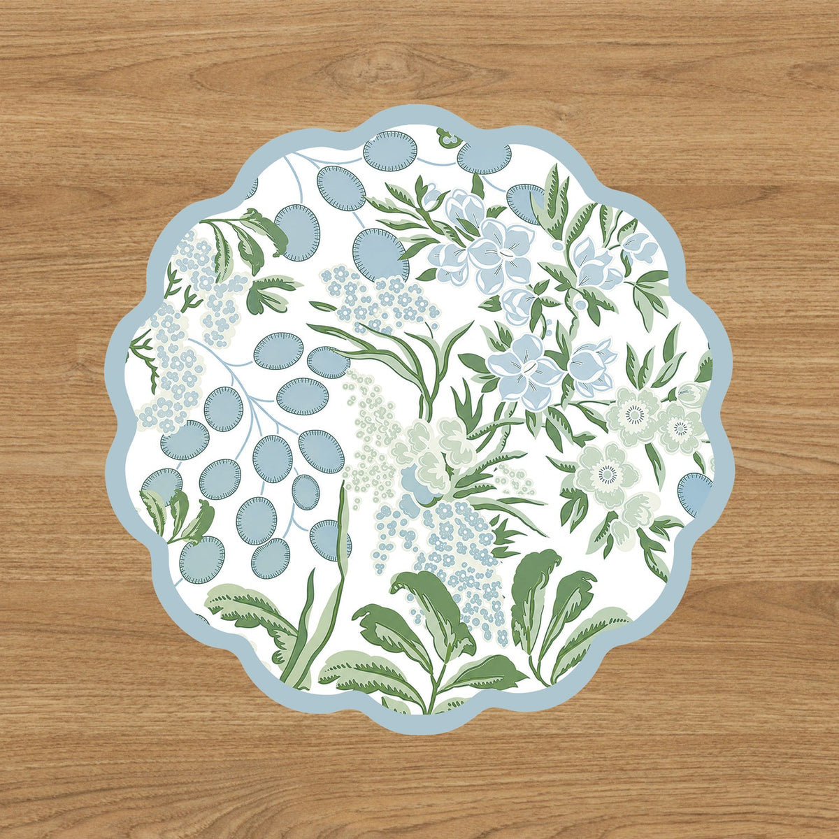 VIDA Floral and Flowers Reversible Placemats Set of 4 (Slate & Green)