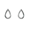 Open Teardrop Diamond Stud Earrings in 14K White Gold
