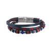 Multicolor Cowhide Leather Multi-Strand Gemstone Bead Bracelet