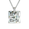 Greek Key Mother of Pearl Geometric Pendant
