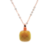Faceted Lemon Quartz Pendant Necklace in Rose Gold Plated Sterling Silver