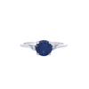 Royal Blue Sapphire & Diamond Three-Stone Ring in Sterling Silver