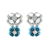 Clover Blooms Italian Enamel & Mother-of-Pearl Floral Statement Earrings in Platinum-Plated Sterling Silver