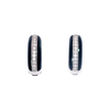 Black Italian Enamel Pave Earrings in Sterling Silver