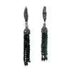 Black Spinel Multi-Strand Drop Earrings