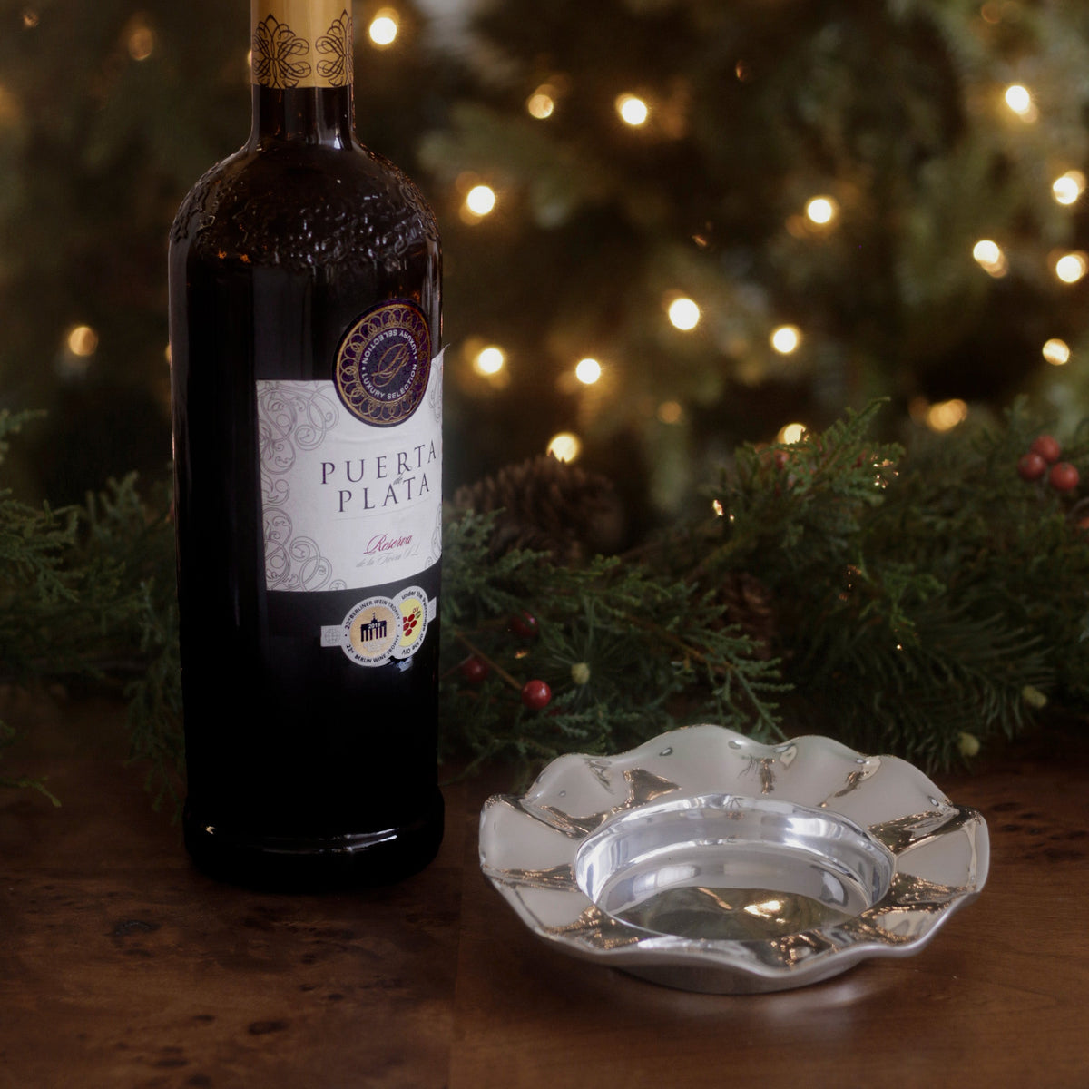 GIFTABLES Vento Silver Wine Coaster