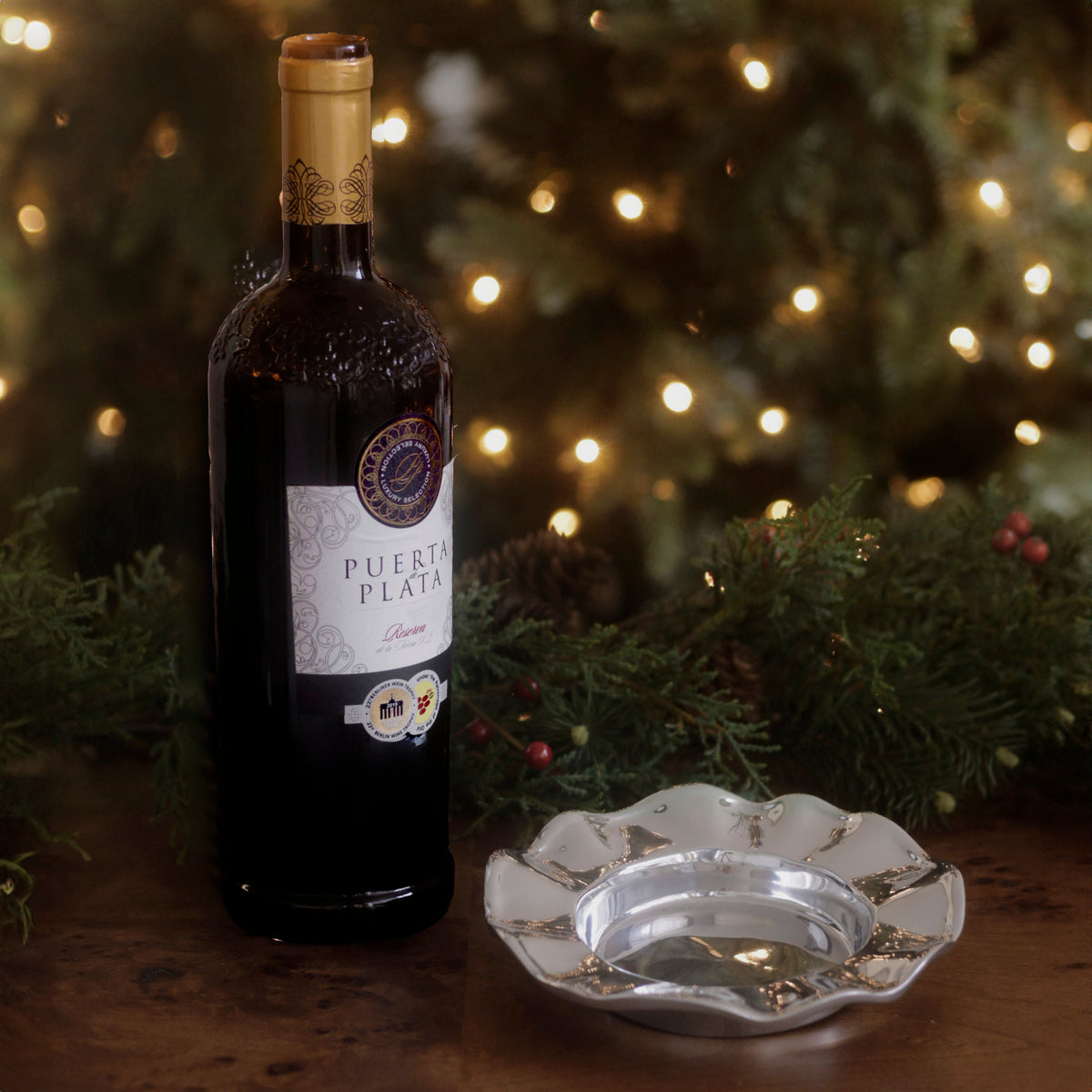 GIFTABLES Vento Silver Wine Coaster