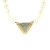 Cultured Pearl & Diamond Hidden Clasp Necklace in 18K Yellow Gold