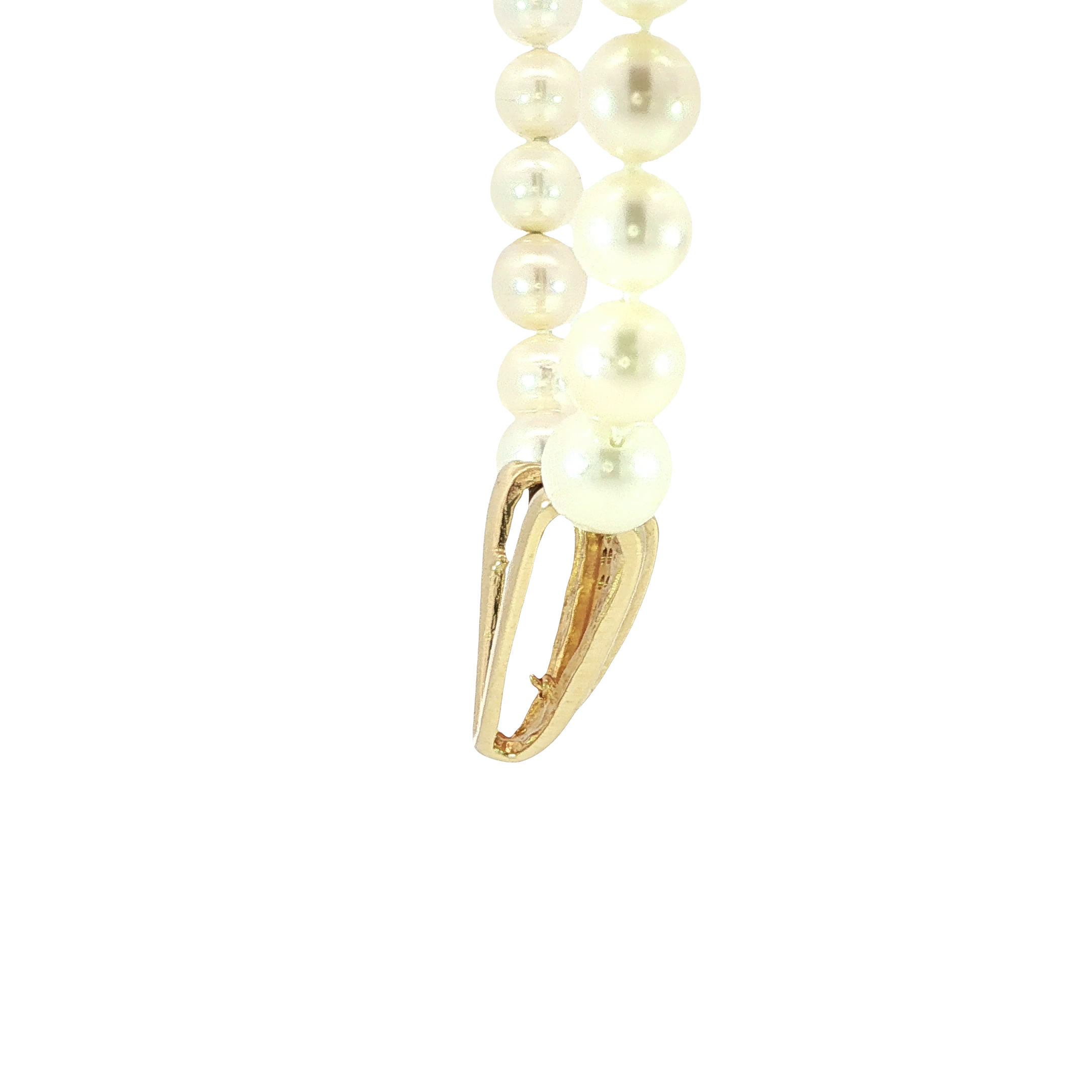 Cultured Pearl & Diamond Hidden Clasp Necklace in 18K Yellow Gold