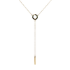 Minimalist Circular Hoop & Bar Lariat-Style Chain Necklace in 14K Yellow Gold