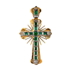 Platinum & 18K Yellow Gold Emerald Cross