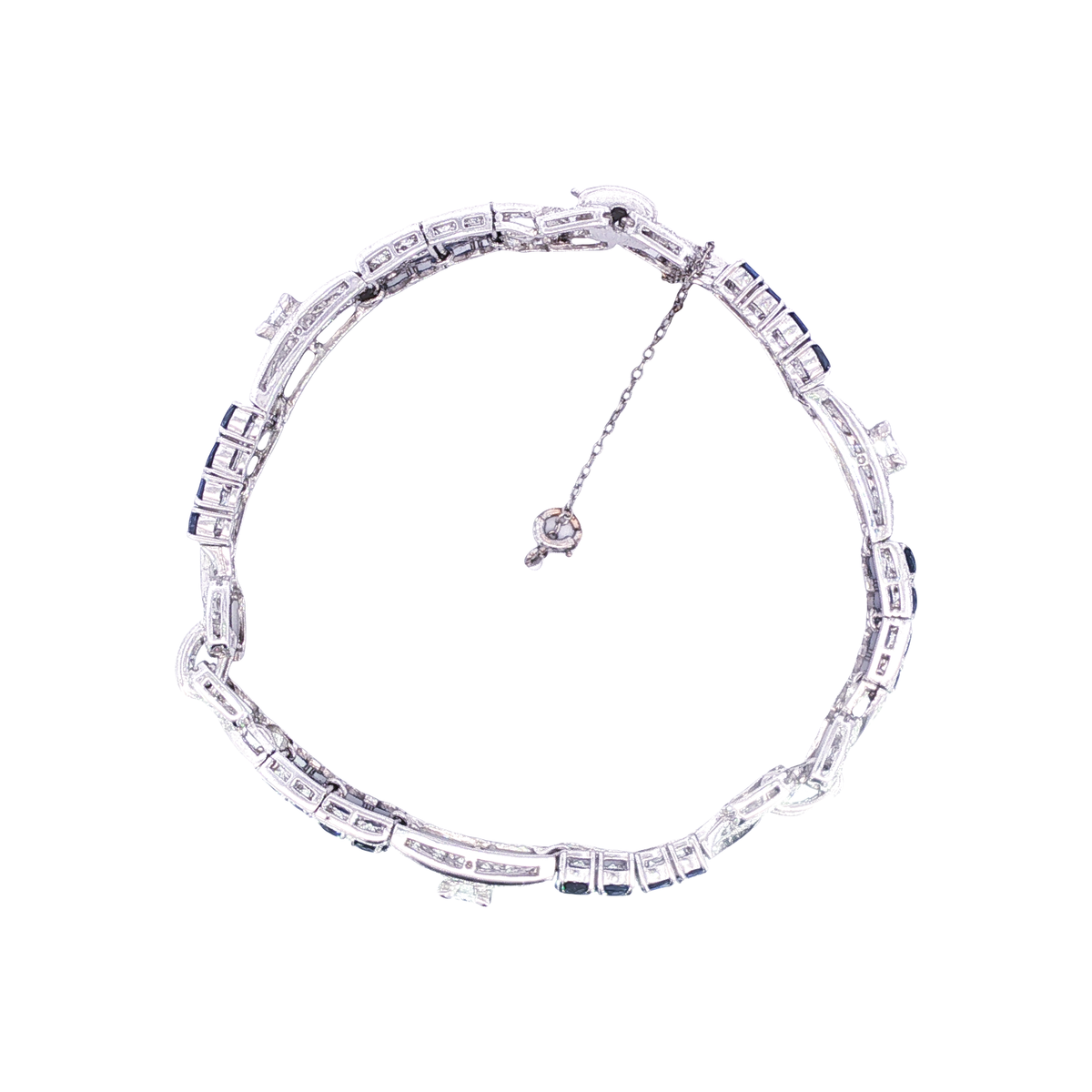 Estate Art Deco 950 Sapphire Bracelets | Carroll's (view 7)
