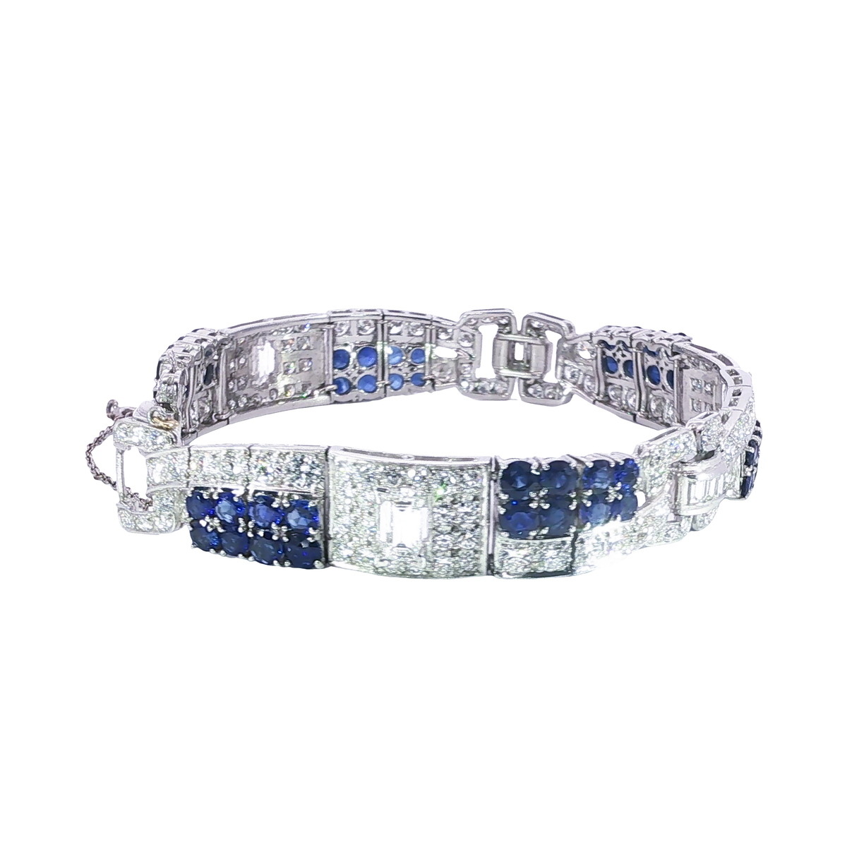 Estate Art Deco 950 Sapphire Bracelets | Carroll's (view 3)