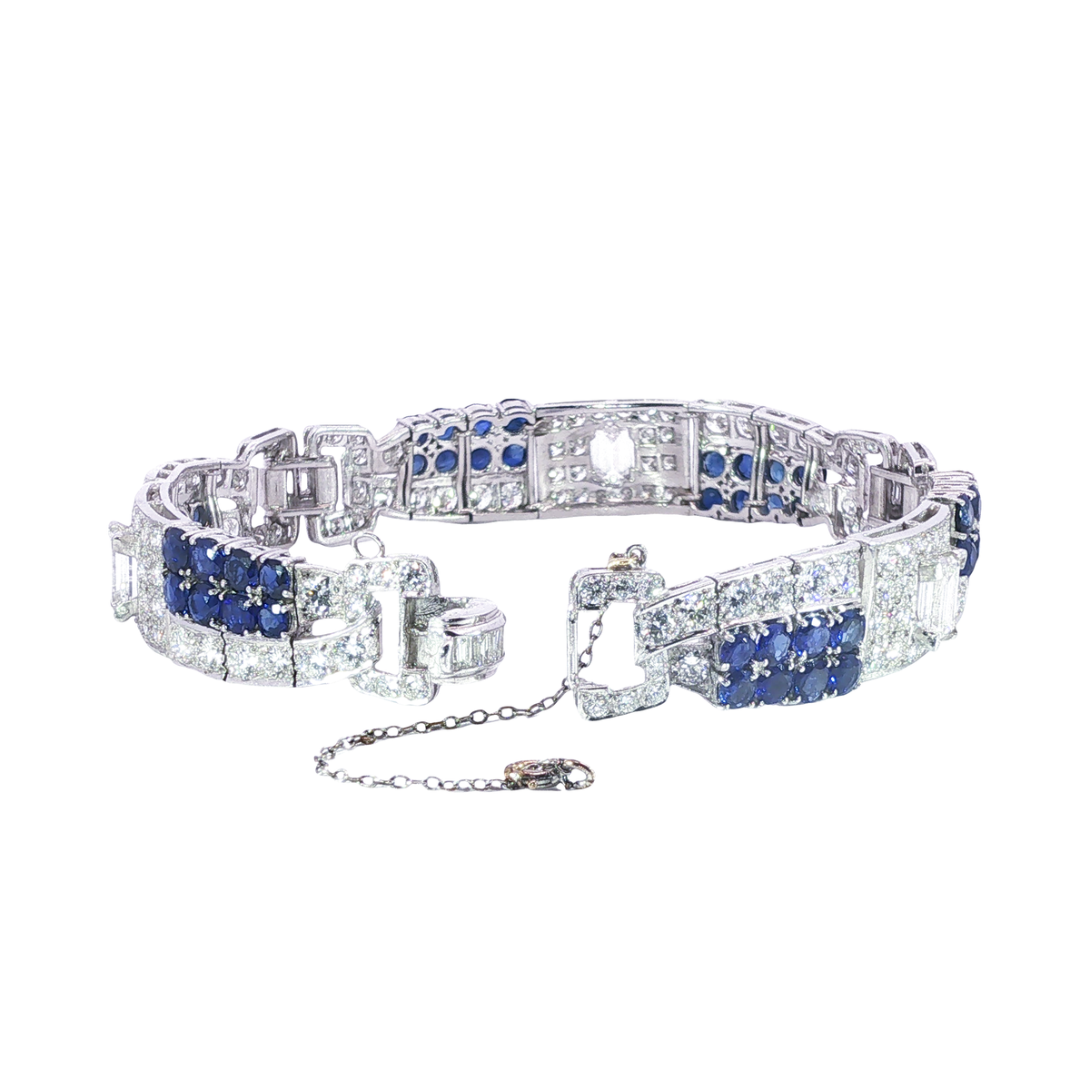 Estate Art Deco 950 Sapphire Bracelets | Carroll's (view 2)