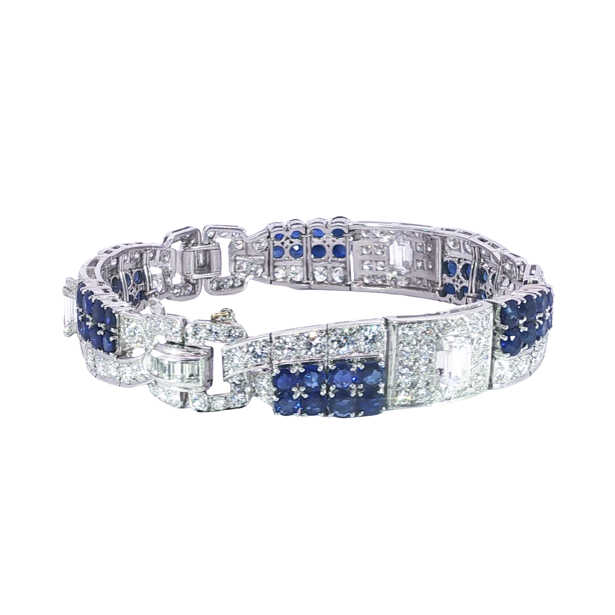 Estate Art Deco 950 Sapphire Bracelets | Carroll's (view 5)