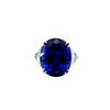 Oval Tanzanite & Half Moon Diamond Ring in Platinum