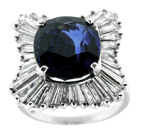 Platinum Sapphire & Diamond Ring