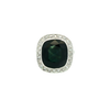 14K White Gold Cocktail Ring with Forest Dark Blue Cushion-Cut Sapphire