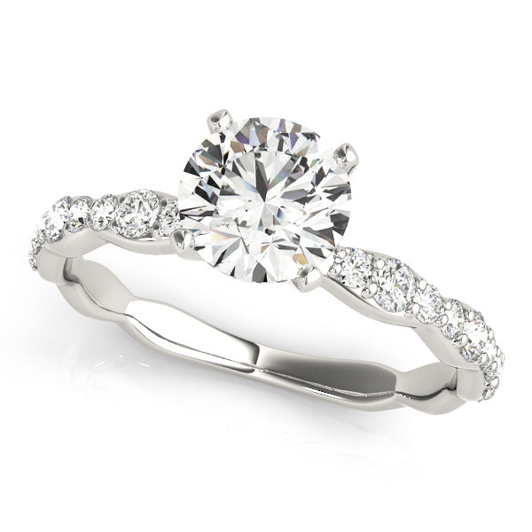 Pave' Diamond Engagement Ring - 14K, Size 7.0 (Setting Only)