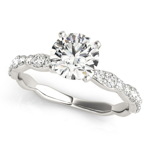 Pave' Diamond Engagement Ring - 14K, Size 7.0 (Setting Only)