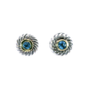 David Yurman Blue Topaz Cable Twist Stud Earrings in Sterling Silver & 14K Yellow Gold