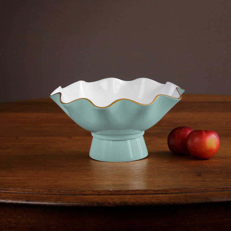 ENCANTO Carola Small Pedestal (Turquoise and White)