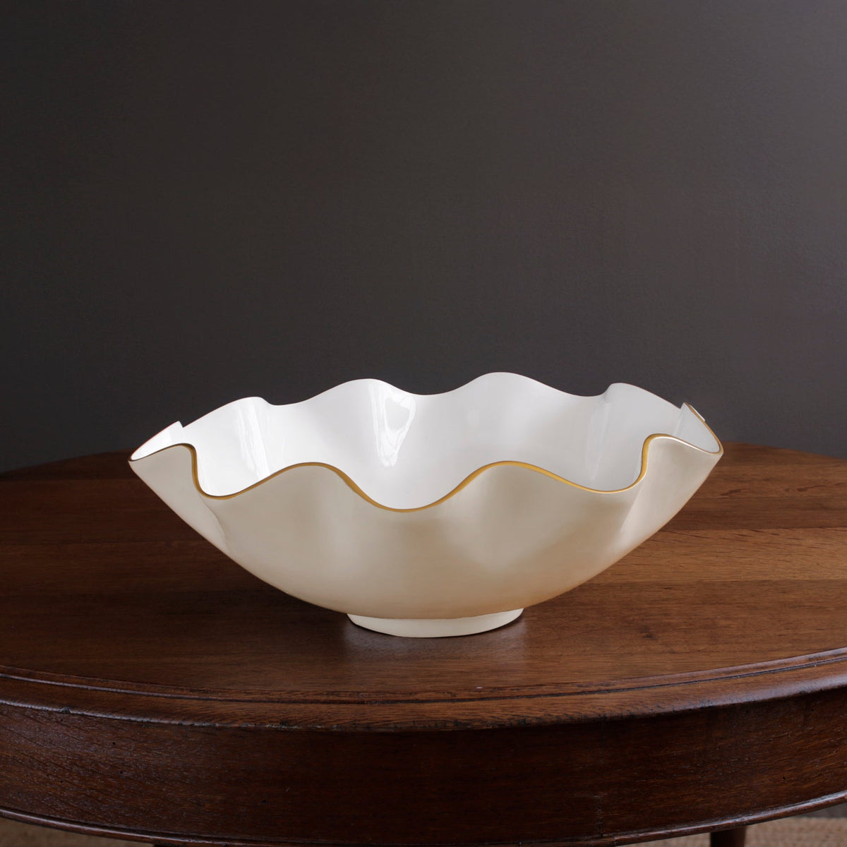 ENCANTO Carola Extra Large Bowl (Cream and White)