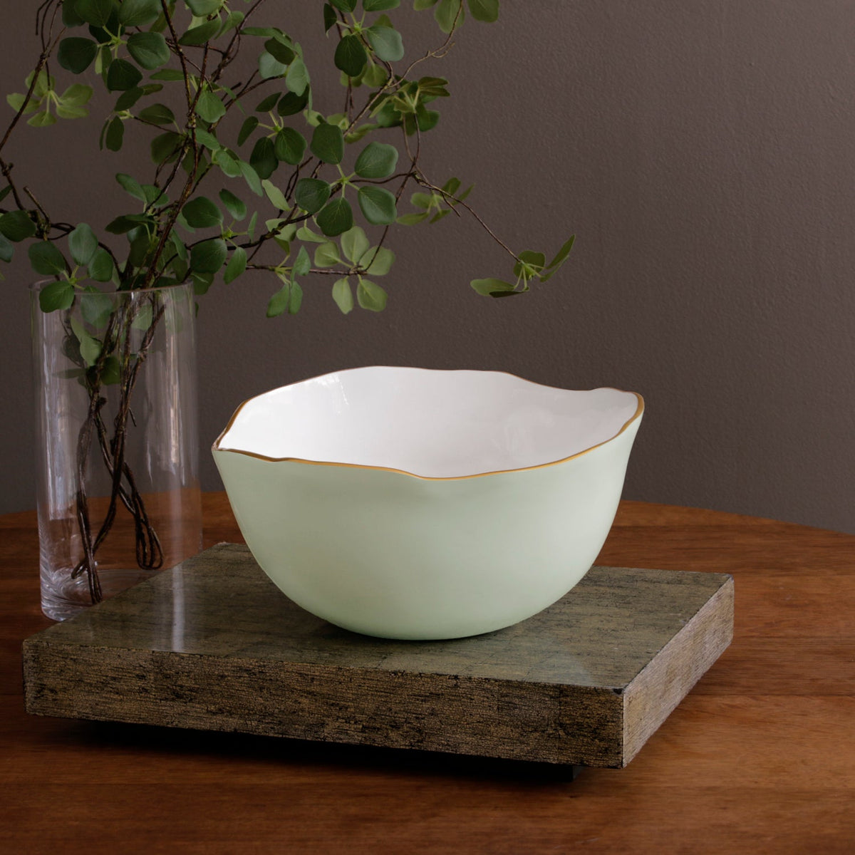 ENCANTO Osaka Large Bowl (Pistachio and White)