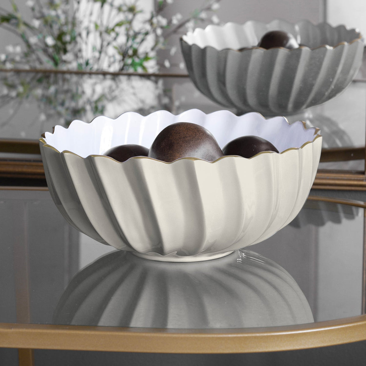 ENCANTO Orlando Medium Bowl (Cream and White)
