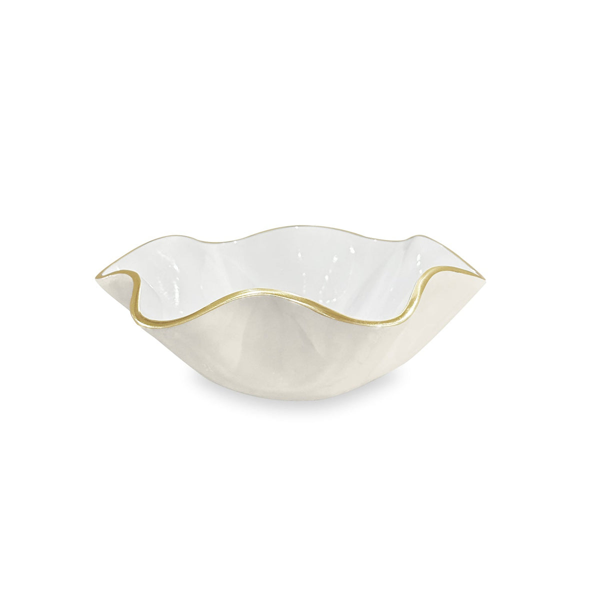 ENCANTO Carola  Small Round Bowl (Cream and White)
