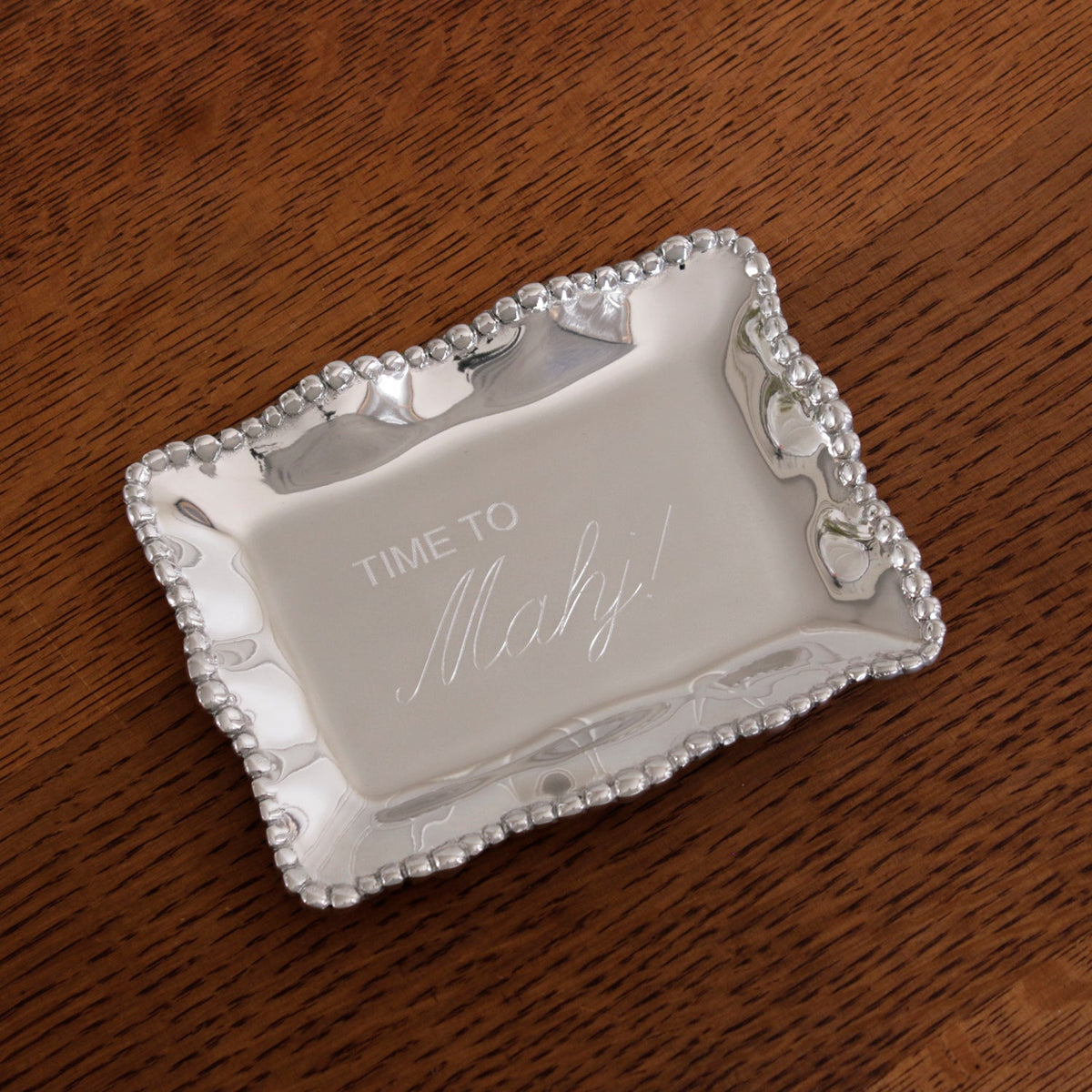 GIFTABLES Organic Pearl Rectangular Engraved Tray 
