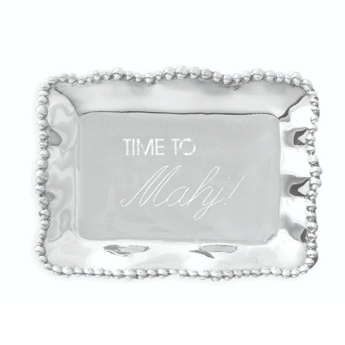 GIFTABLES Organic Pearl Rectangular Engraved Tray 