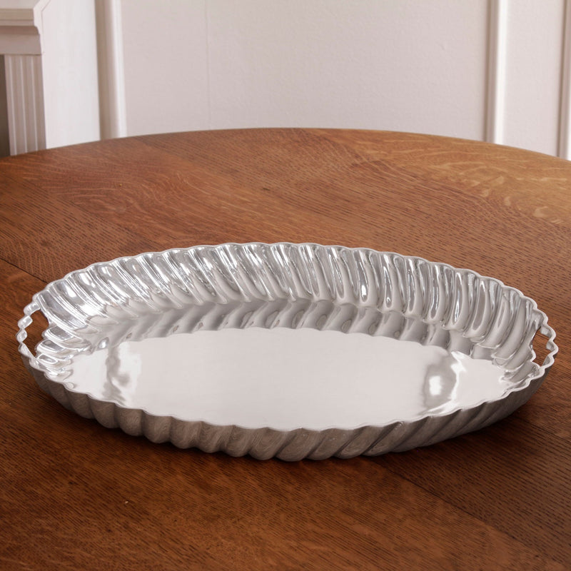 VINTAGE Swirl  Oval Tray with Handles