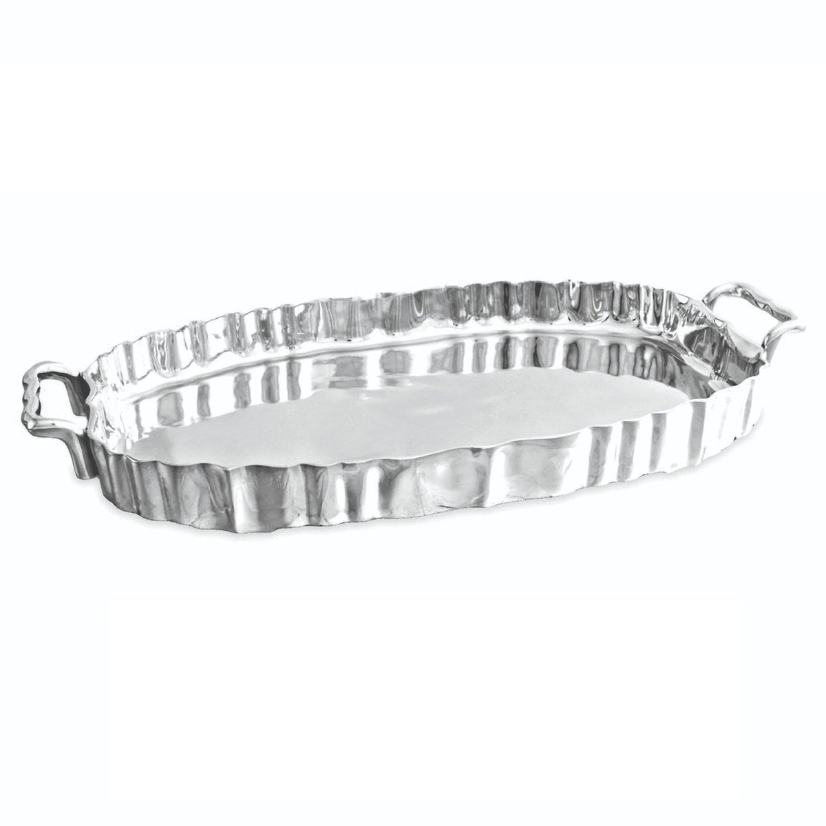 VINTAGE Fluted Oval Tray with Handles