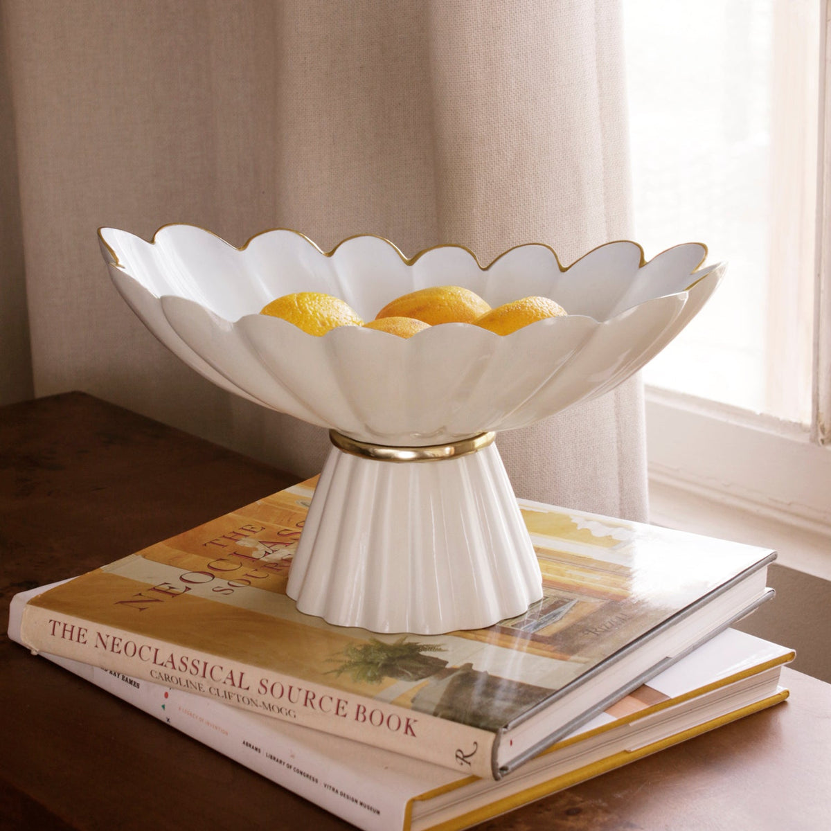 ENCANTO Vintage Hermes  Pedestal Cream and White