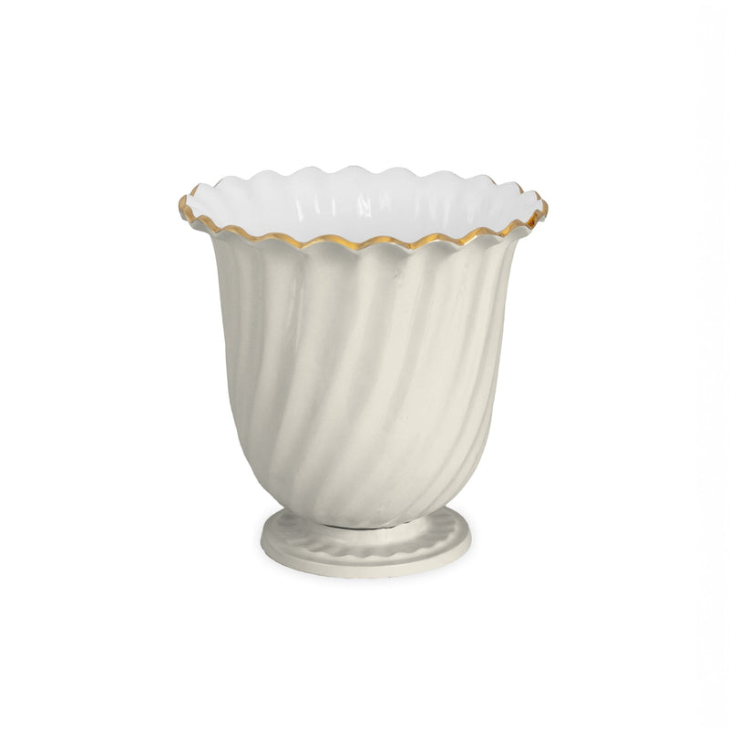 ENCANTO Swirl  Vintage Ice Bucket Cream and White