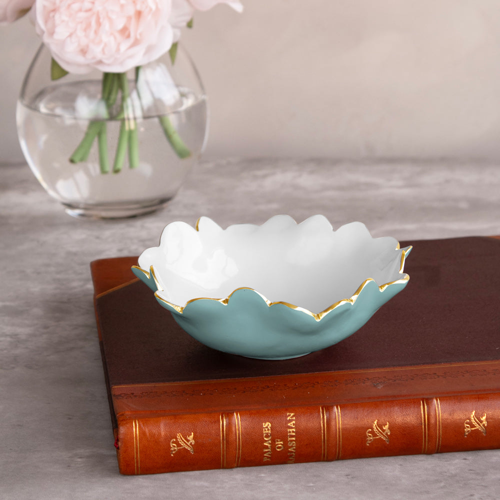 ENCANTO Colette Mini Bowl (Turquoise and White)