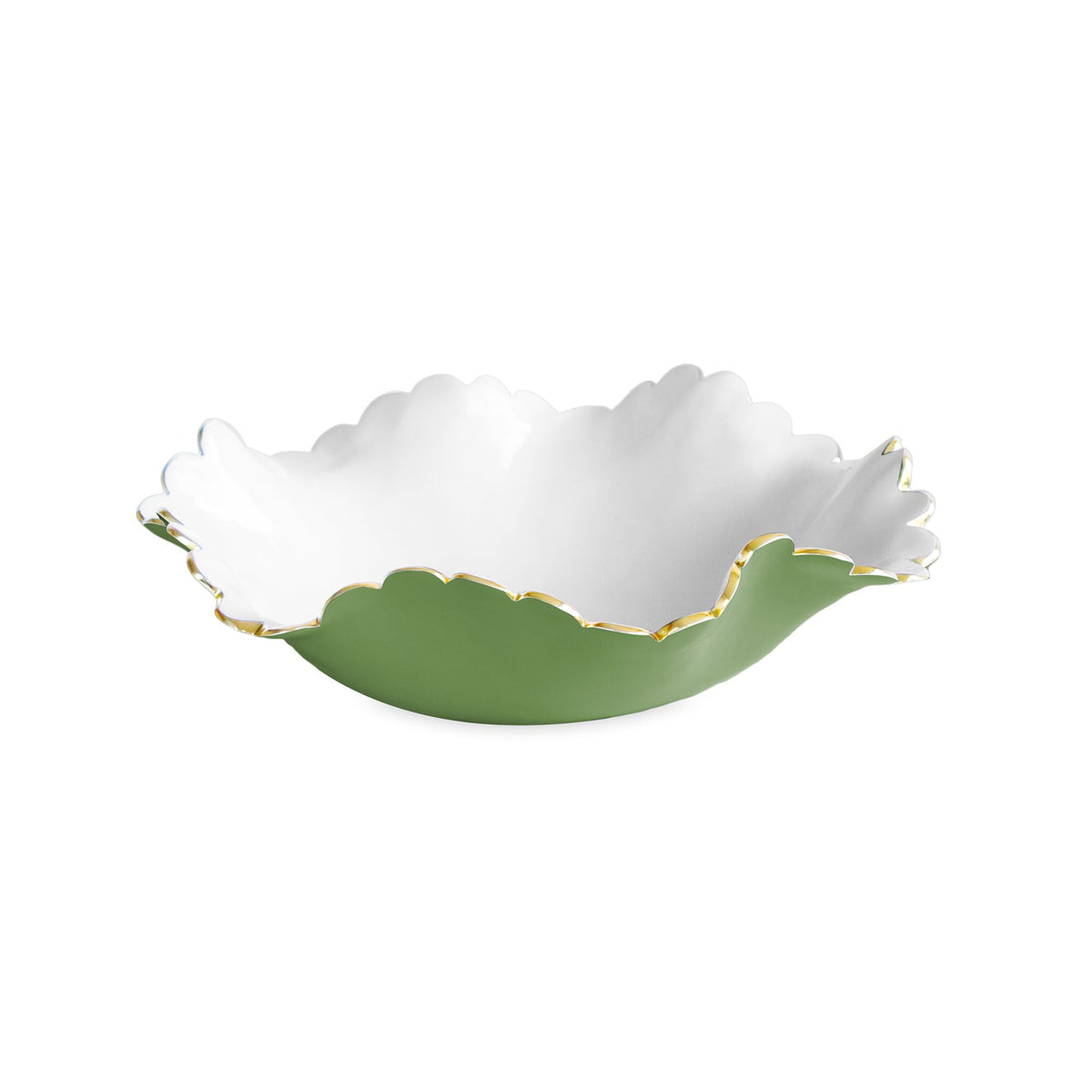 ENCANTO Colette Medium Bowl (Leaf Green and White)