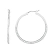Sterling Silver 35mm CZ Pave Hoop Earrings