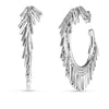 Sterling Silver Fringe C Hoop Earrings