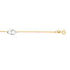 14K Two-Tone Gold Interlocking Heart Anklet
