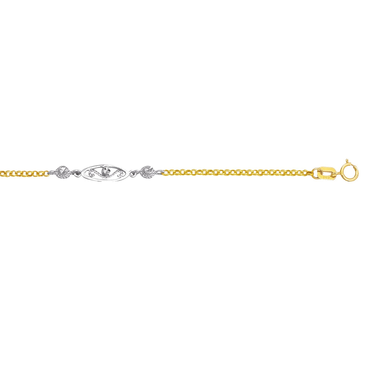 14K Two-Tone Gold Anklets | Carroll's