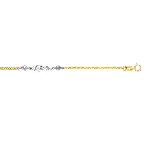 14K Two-Tone Gold Anklets | Carroll's