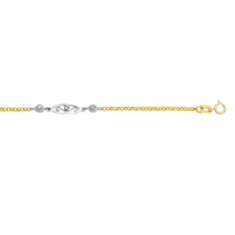 14K Two-Tone Gold Anklets | Carroll's